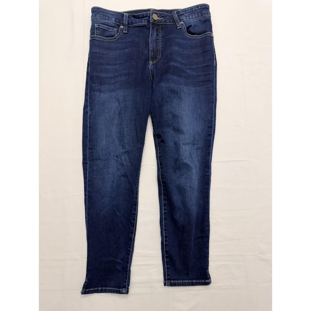 KUT From The Kloth Fab Ab Crop Skinny Jeans Womens 4 Blue Wash High Rise 30x27